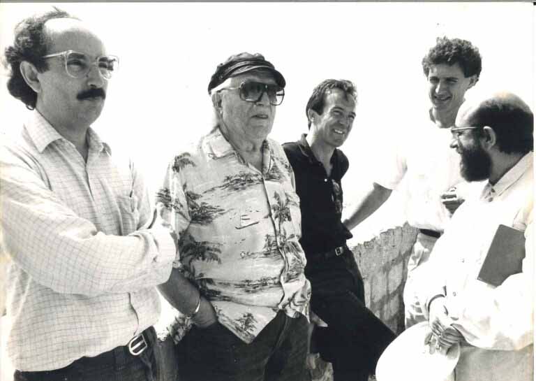 Antonio Colinas, Rafael Alberti, Julio Herranz y a la derecha, Toni Roca.