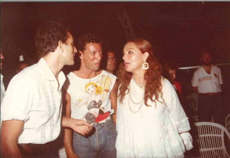 Sara Montiel en la discoteca KU. Años 80